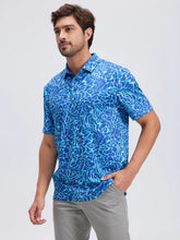 Load image into Gallery viewer, Summer Mens Golf Polo Shirts Quick Dry Print Tee Shirts Moisture Wicking Performance T-shirt Business Casual Polo Shirt