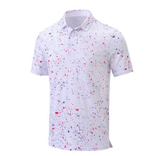 Load image into Gallery viewer, Summer Mens Golf Polo Shirts Quick Dry Print Tee Shirts Moisture Wicking Performance T-shirt Business Casual Polo Shirt
