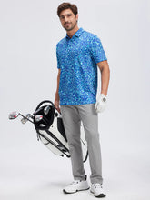 Load image into Gallery viewer, Summer Mens Golf Polo Shirts Quick Dry Print Tee Shirts Moisture Wicking Performance T-shirt Business Casual Polo Shirt