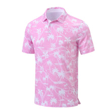 Load image into Gallery viewer, Summer Mens Golf Polo Shirts Quick Dry Print Tee Shirts Moisture Wicking Performance T-shirt Business Casual Polo Shirt