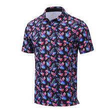 Load image into Gallery viewer, Summer Mens Golf Polo Shirts Quick Dry Print Tee Shirts Moisture Wicking Performance T-shirt Business Casual Polo Shirt