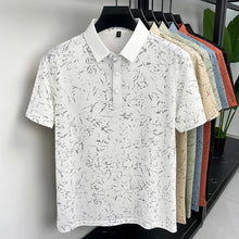 Load image into Gallery viewer, Mens Abstract Print Polo Shirts Summer Casual Short Sleeve Golf Shirts Breathable Moisture Wicking Lightweight Tops for Men