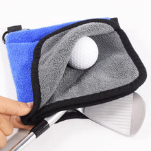 Load image into Gallery viewer, Golf towel, ball cleaning towel, ball cleaning cloth towel, outdoor with hook golf gift