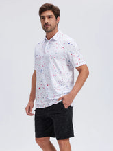 Load image into Gallery viewer, Summer Mens Golf Polo Shirts Quick Dry Print Tee Shirts Moisture Wicking Performance T-shirt Business Casual Polo Shirt