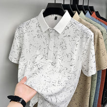 Load image into Gallery viewer, Mens Abstract Print Polo Shirts Summer Casual Short Sleeve Golf Shirts Breathable Moisture Wicking Lightweight Tops for Men