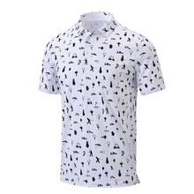 Load image into Gallery viewer, Summer Mens Golf Polo Shirts Quick Dry Print Tee Shirts Moisture Wicking Performance T-shirt Business Casual Polo Shirt